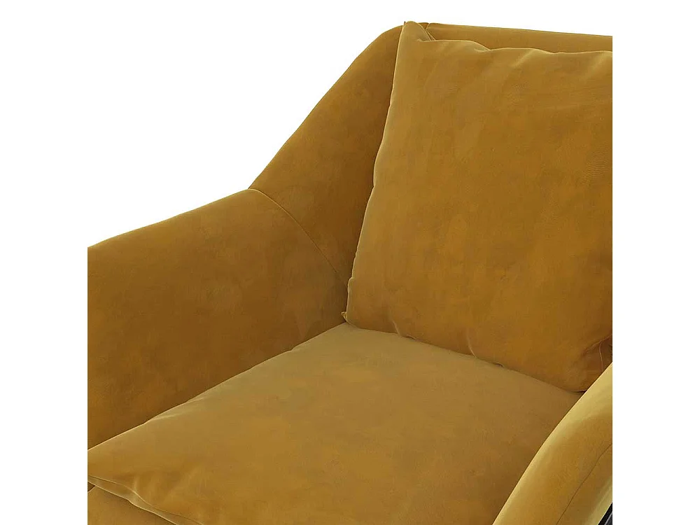 Gelber Loft Sessel aus Samt und Metall Bügelgestell