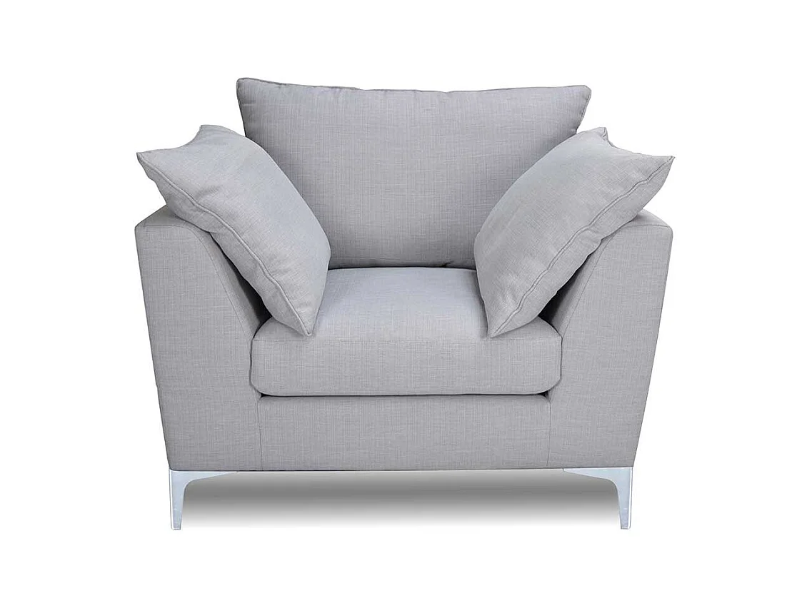 Wohnzimmersessel in Blaugrau zwei Kissen