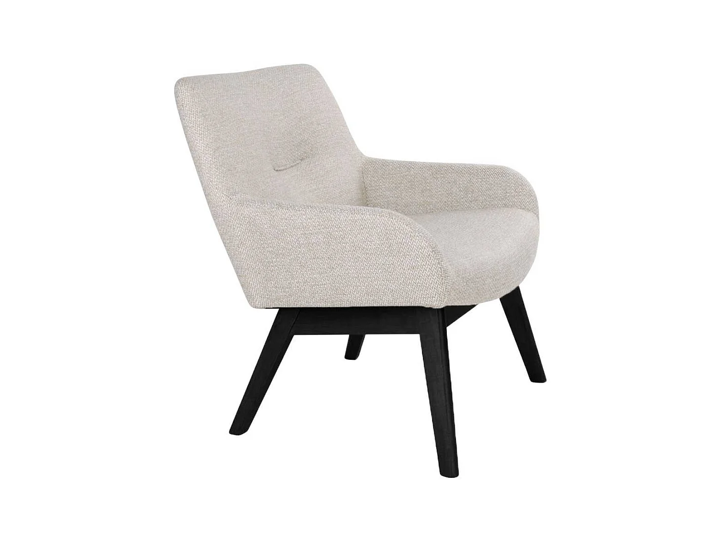 Sessel im Retro Design Creme Weiß Webstoff
