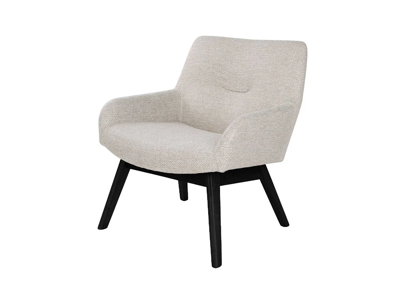 Sessel im Retro Design Creme Weiß Webstoff