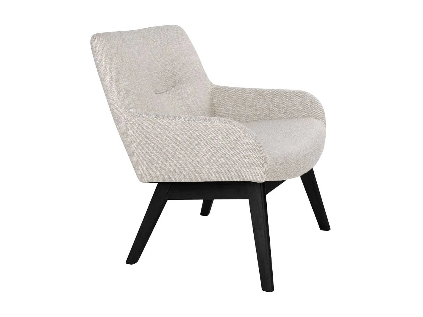 Sessel im Retro Design Creme Weiß Webstoff