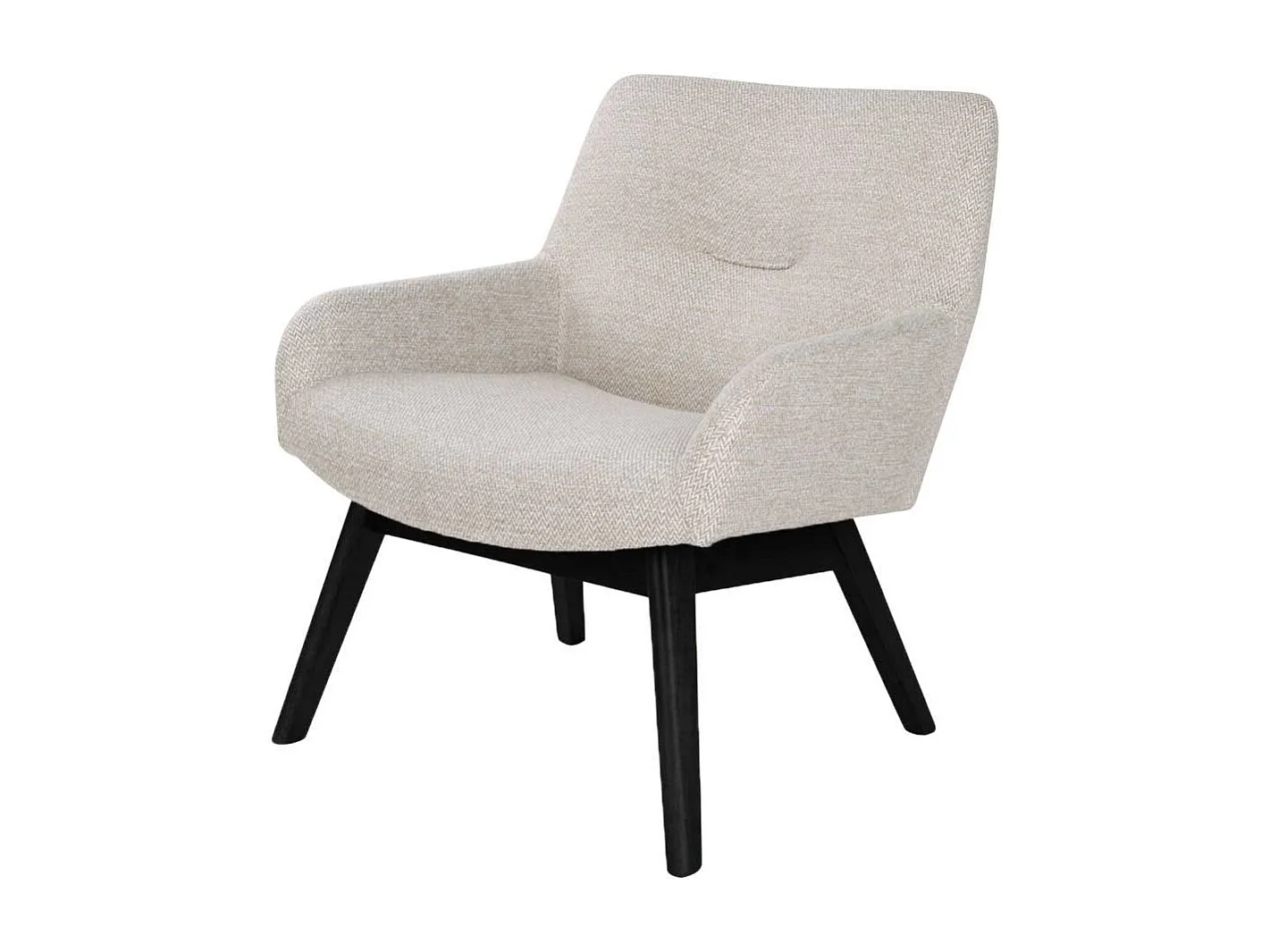 Sessel im Retro Design Creme Weiß Webstoff