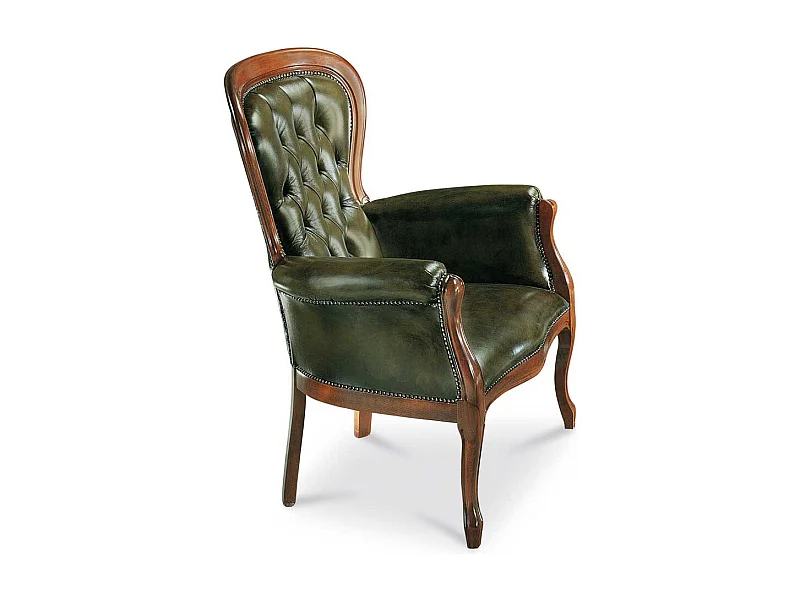 Küchensessel in Grün Kunstleder Barock Design