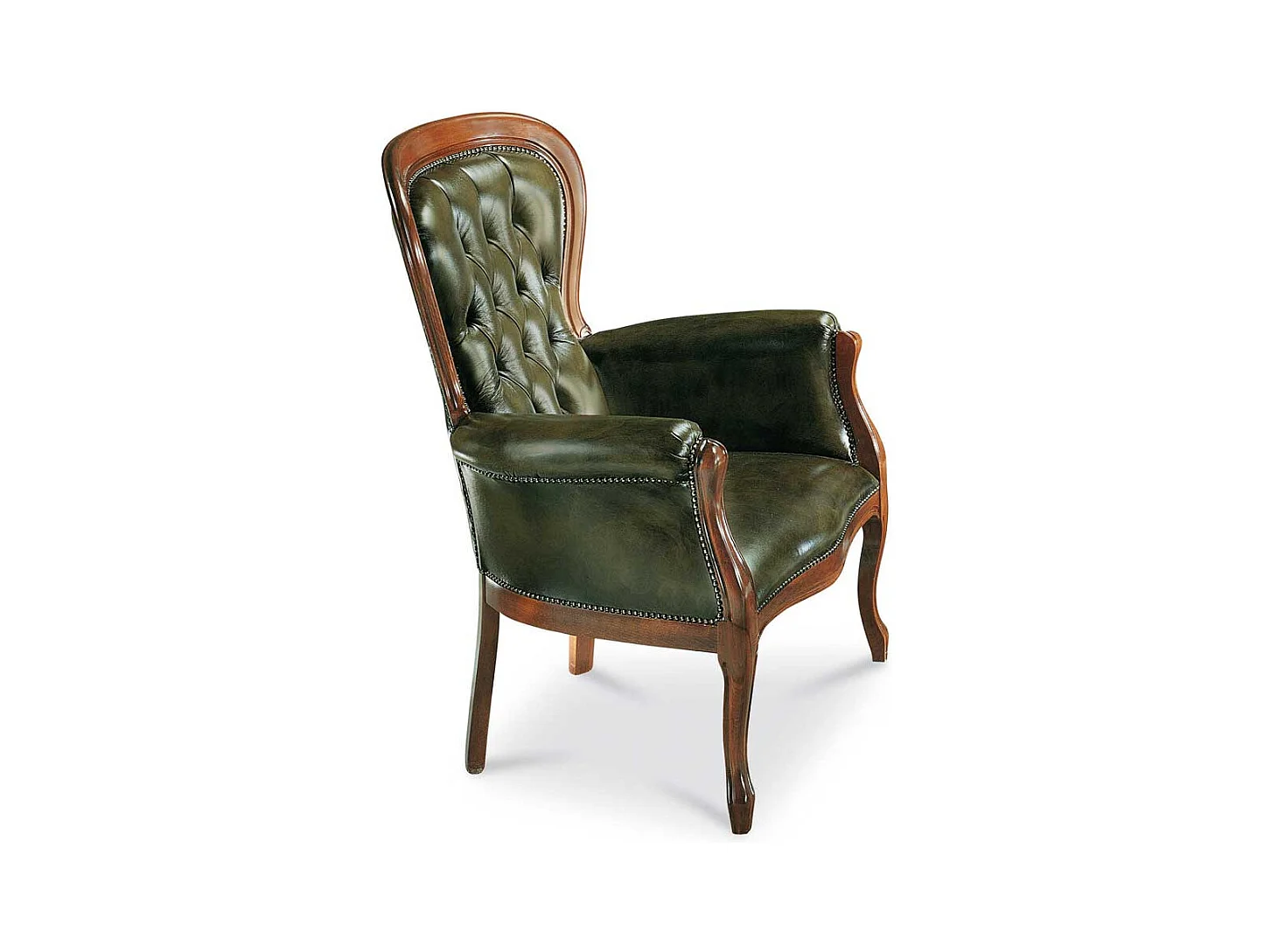 Küchensessel in Grün Kunstleder Barock Design