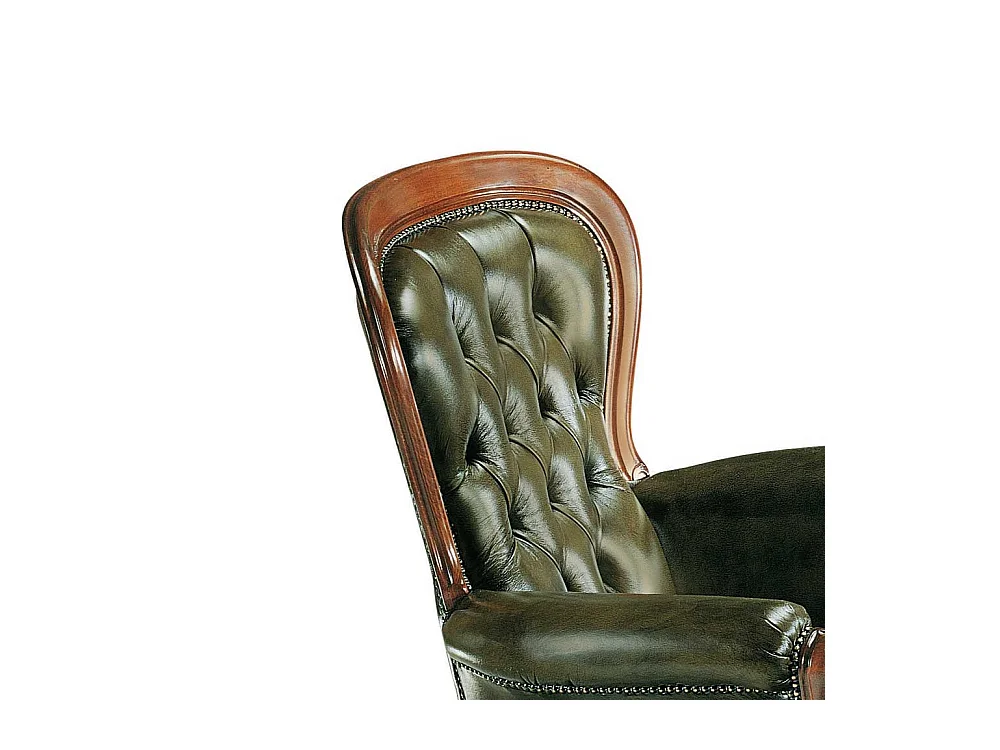 Küchensessel in Grün Kunstleder Barock Design