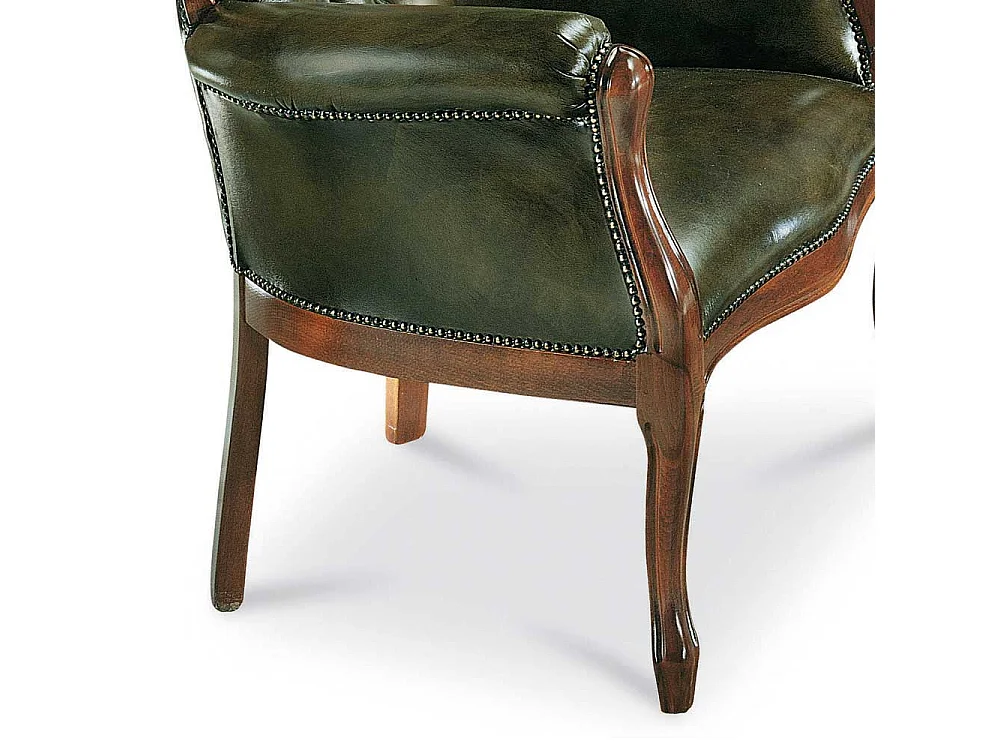 Küchensessel in Grün Kunstleder Barock Design