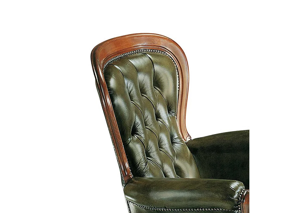 Küchensessel in Grün Kunstleder Barock Design