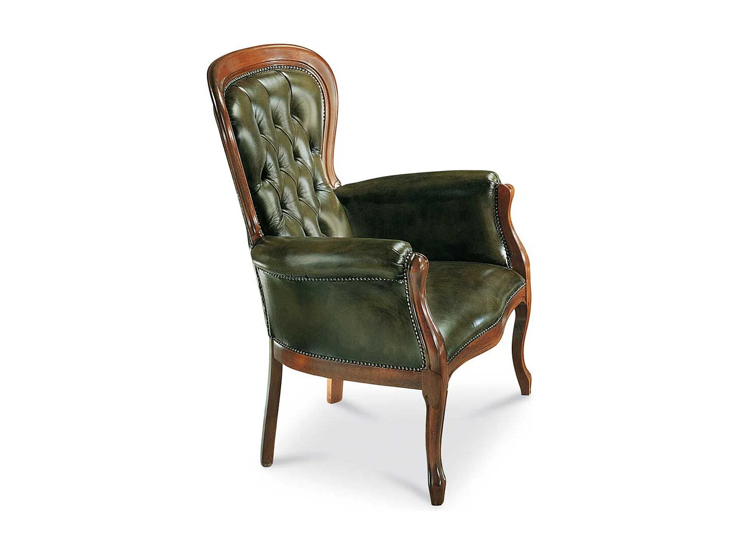 Küchensessel in Grün Kunstleder Barock Design