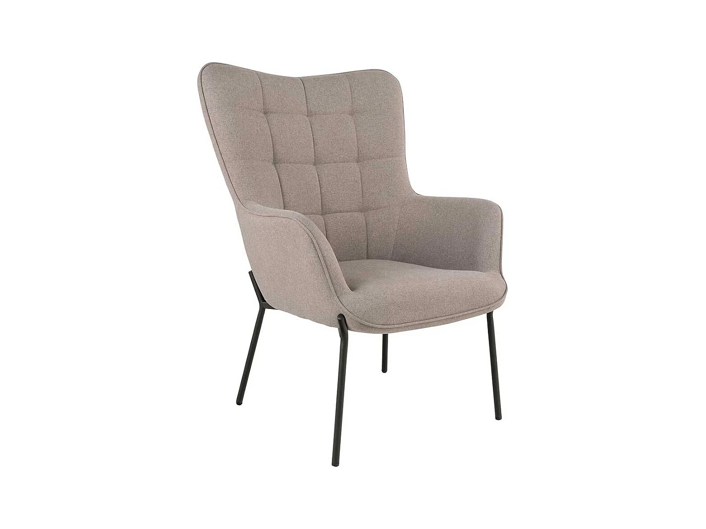 Einzelsessel Skandi Sessel in Graubraun mit Vierfußgestell aus Metall