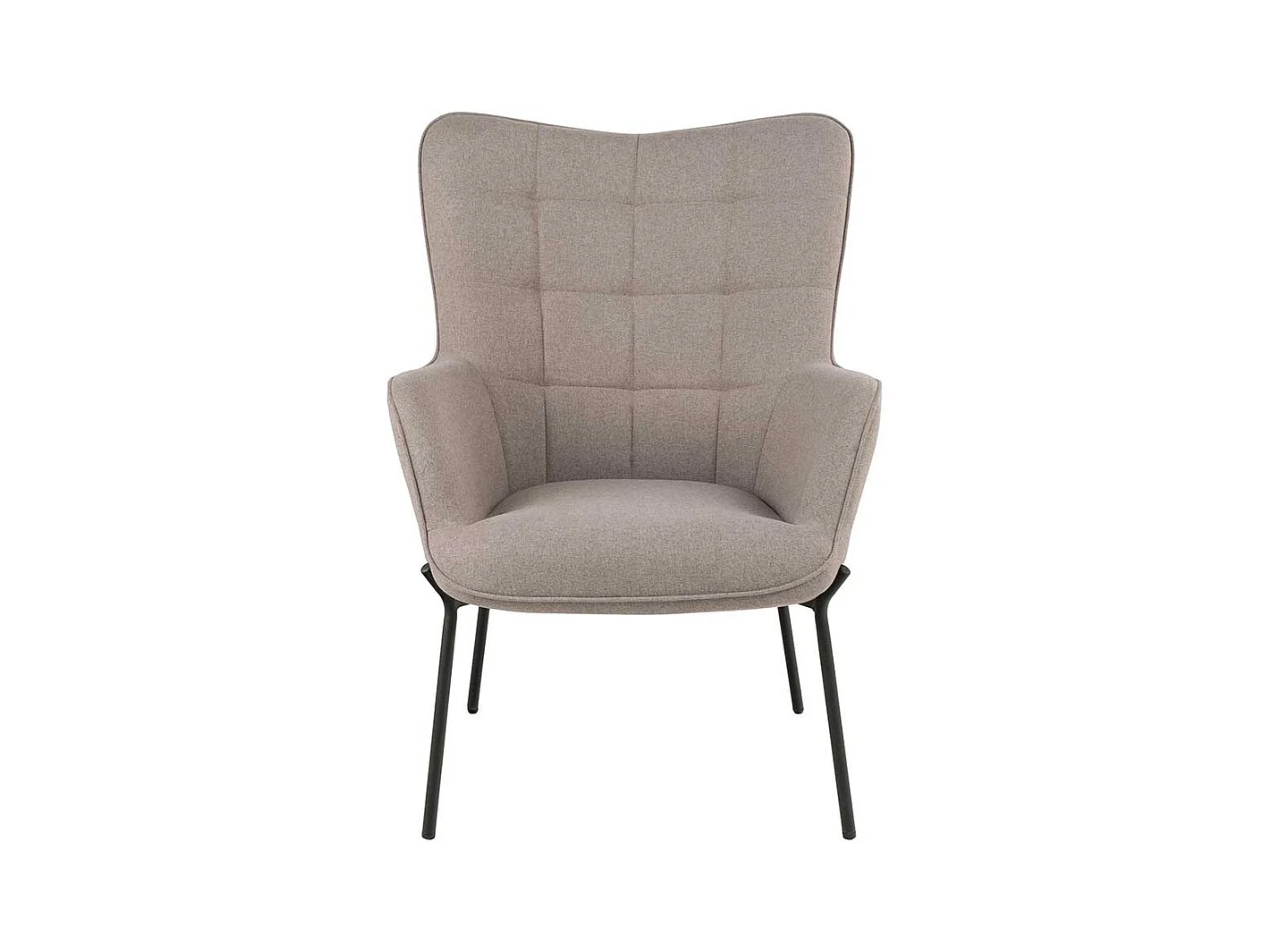 Einzelsessel Skandi Sessel in Graubraun mit Vierfußgestell aus Metall