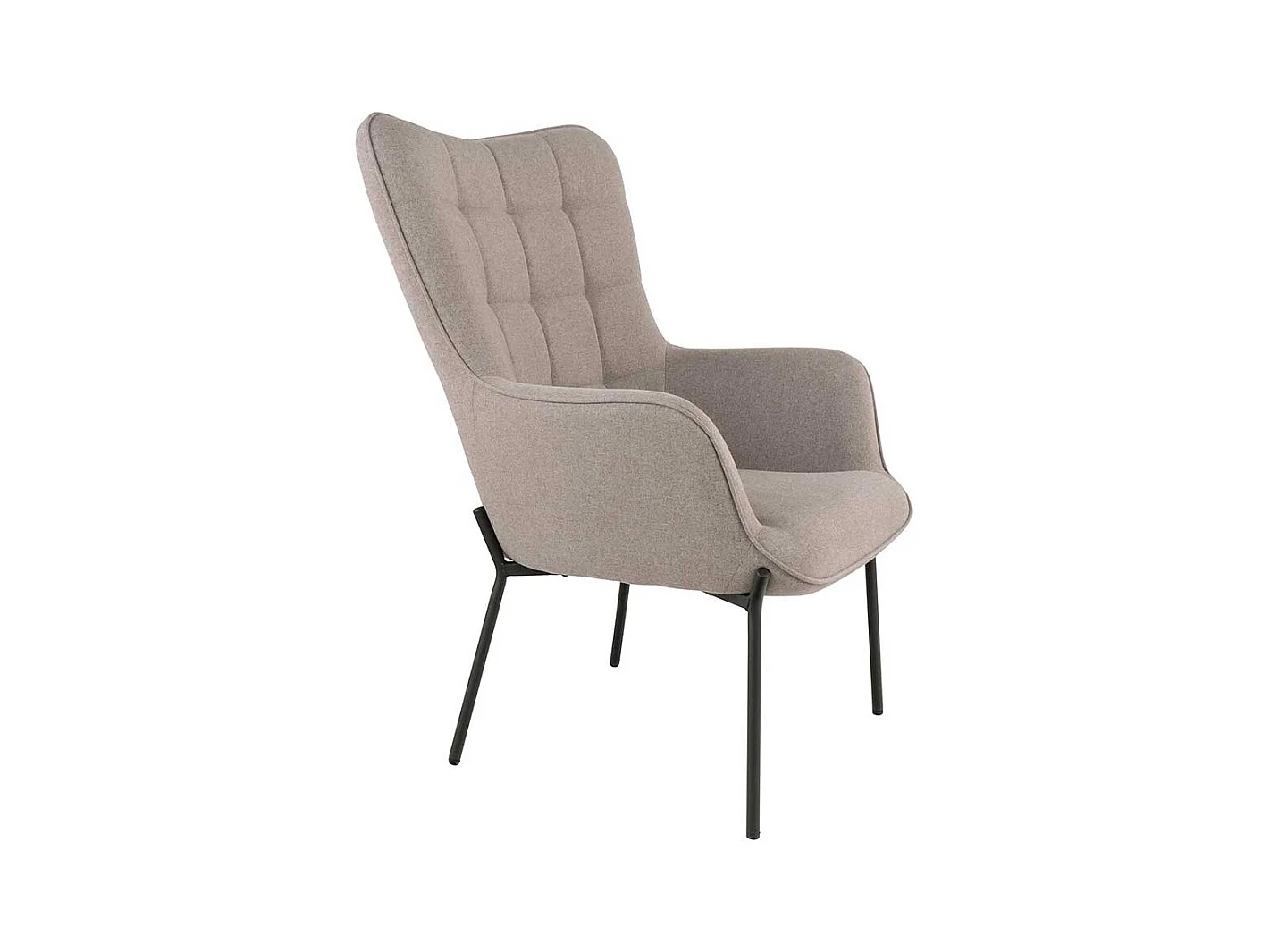 Einzelsessel Skandi Sessel in Graubraun mit Vierfußgestell aus Metall