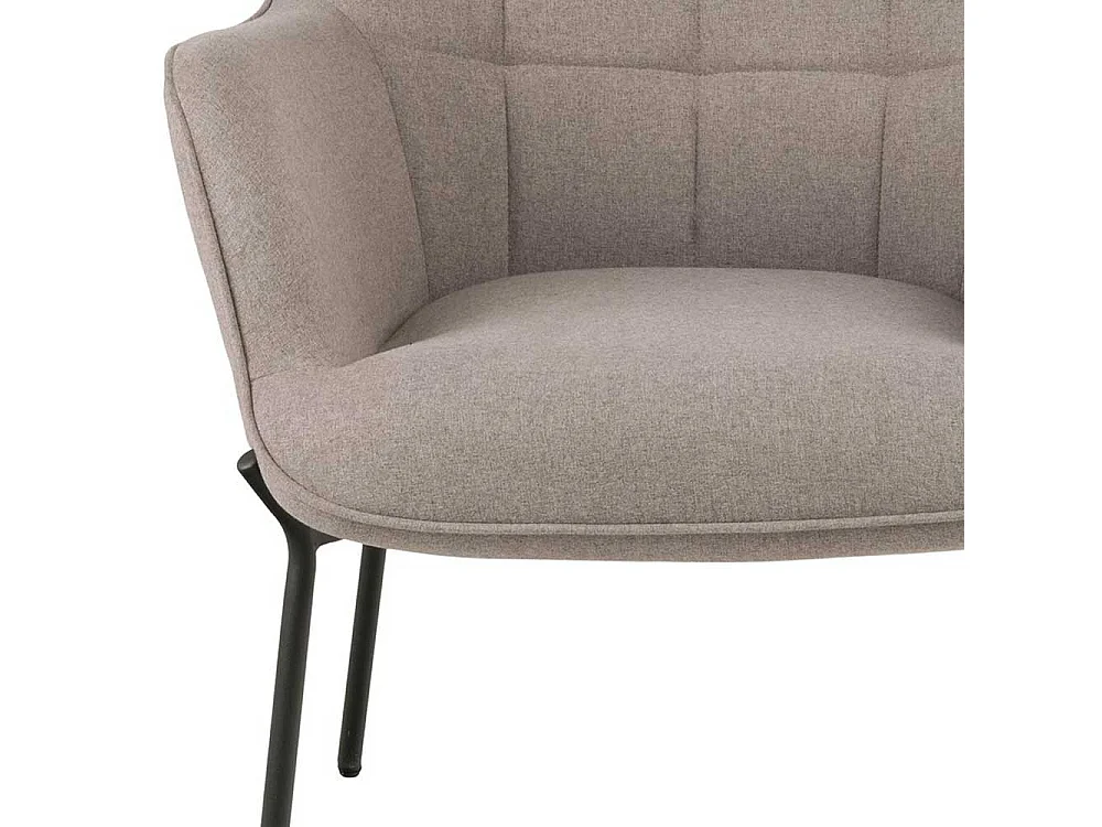 Einzelsessel Skandi Sessel in Graubraun mit Vierfußgestell aus Metall