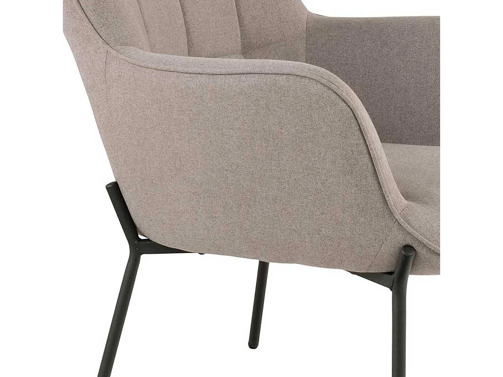 Einzelsessel Skandi Sessel in Graubraun mit Vierfußgestell aus Metall