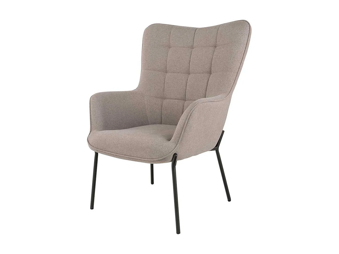 Einzelsessel Skandi Sessel in Graubraun mit Vierfußgestell aus Metall