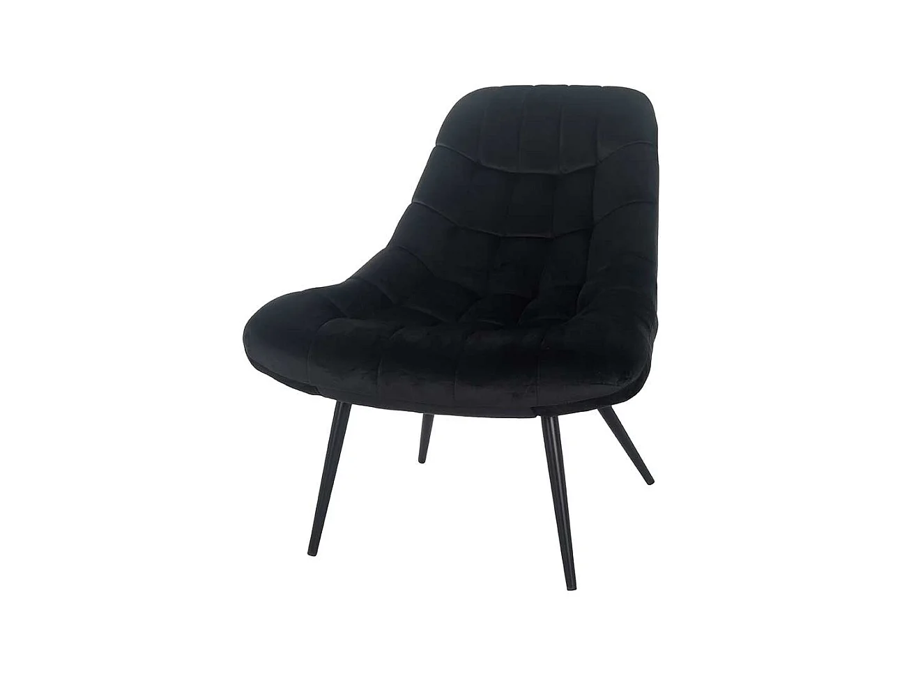 Einzelsessel in Schwarz Samt Retro Look