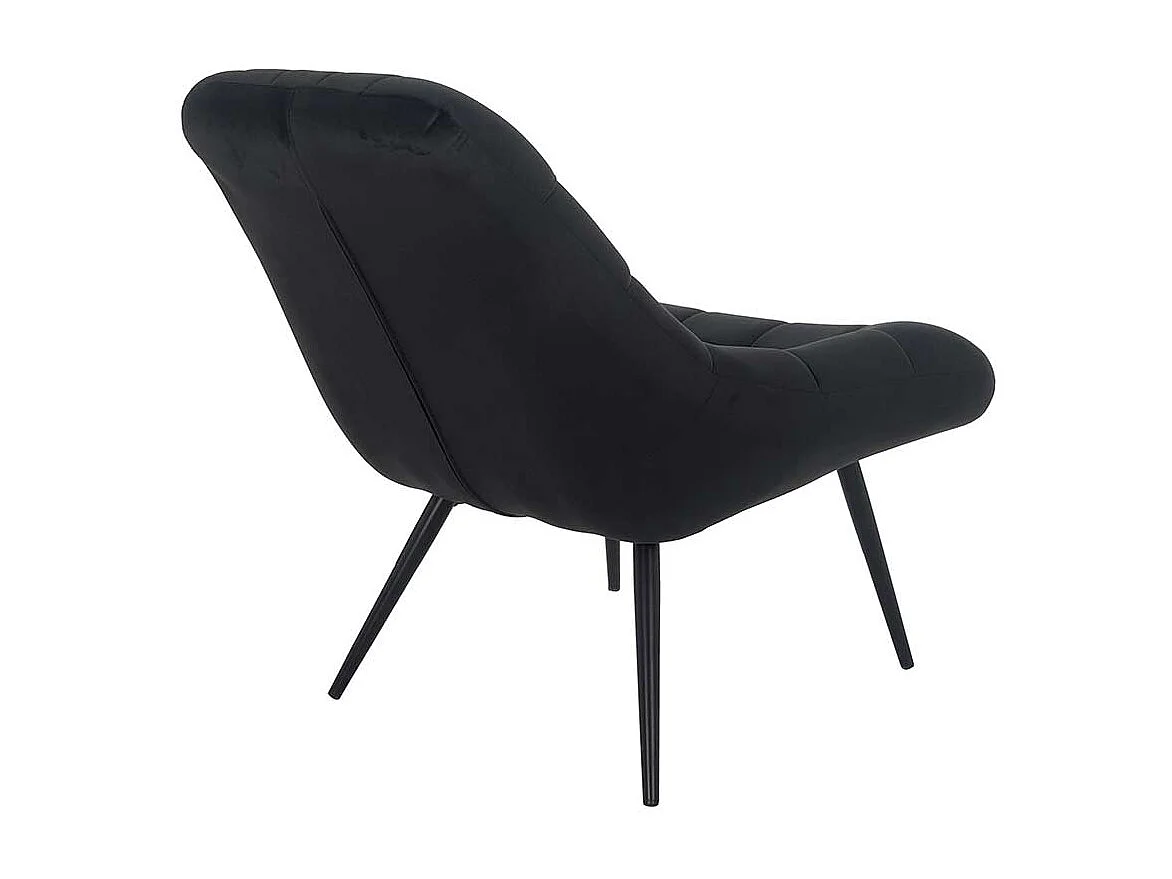 Einzelsessel in Schwarz Samt Retro Look