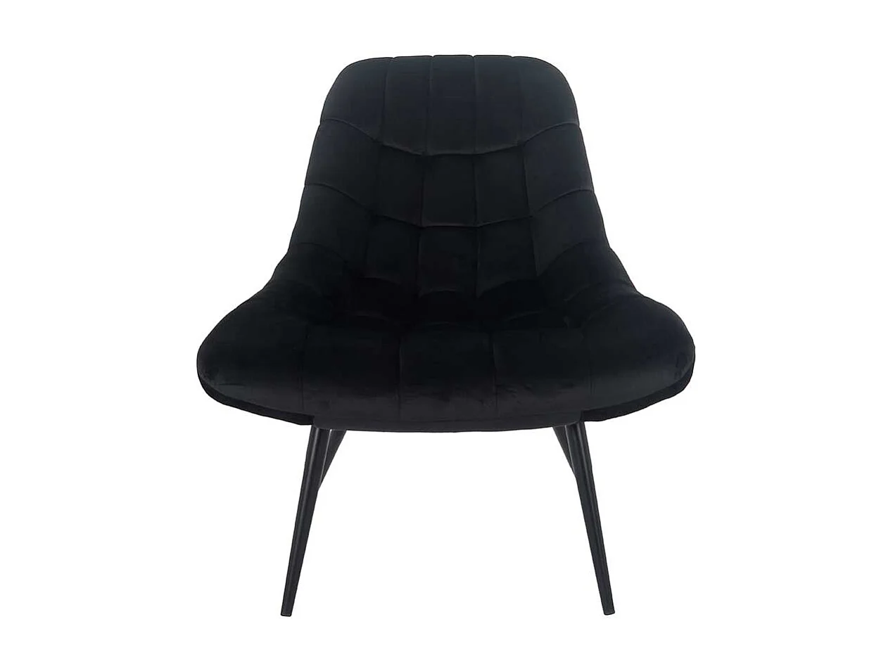 Einzelsessel in Schwarz Samt Retro Look