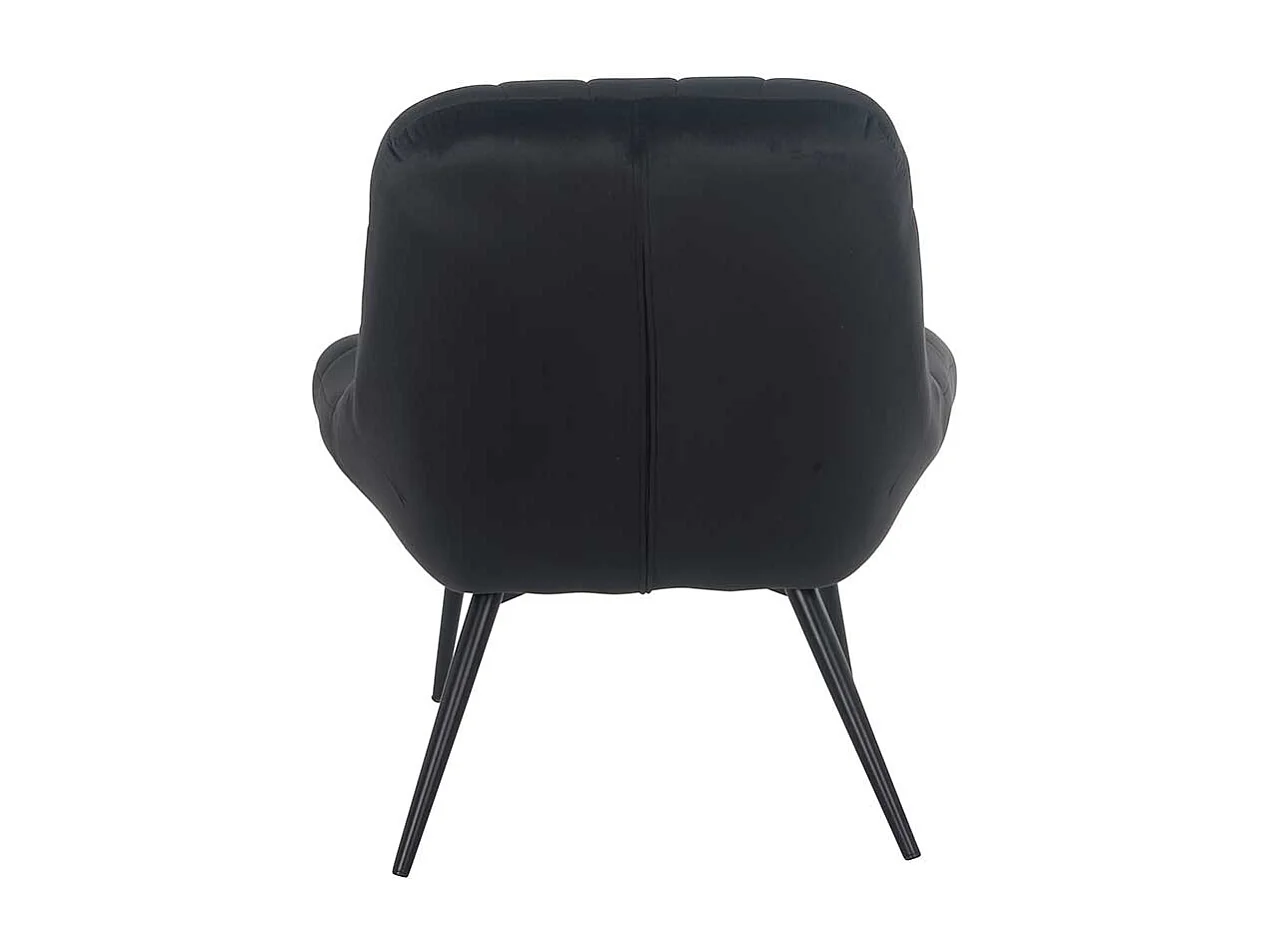 Einzelsessel in Schwarz Samt Retro Look