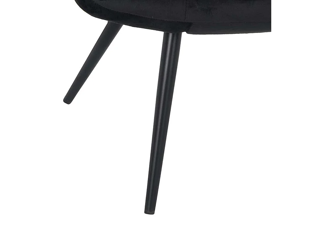 Einzelsessel in Schwarz Samt Retro Look