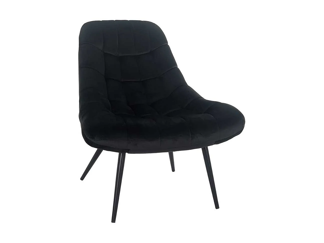 Einzelsessel in Schwarz Samt Retro Look