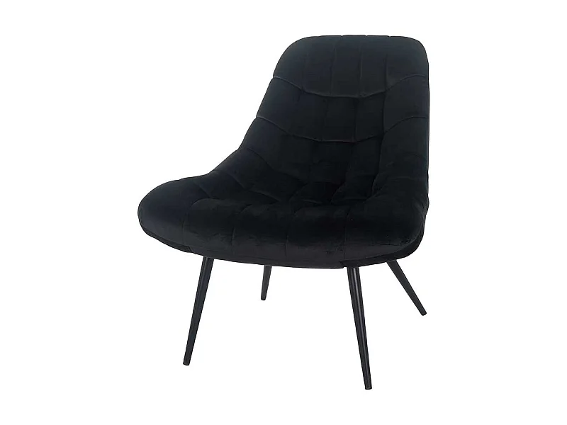 Einzelsessel in Schwarz Samt Retro Look