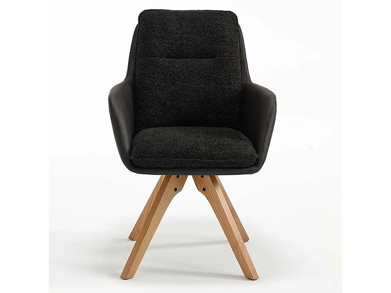 Speisezimmer Armlehner in Anthrazit Eichefarben (2er Set)