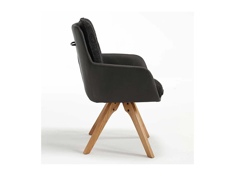 Speisezimmer Armlehner in Anthrazit Eichefarben (2er Set)