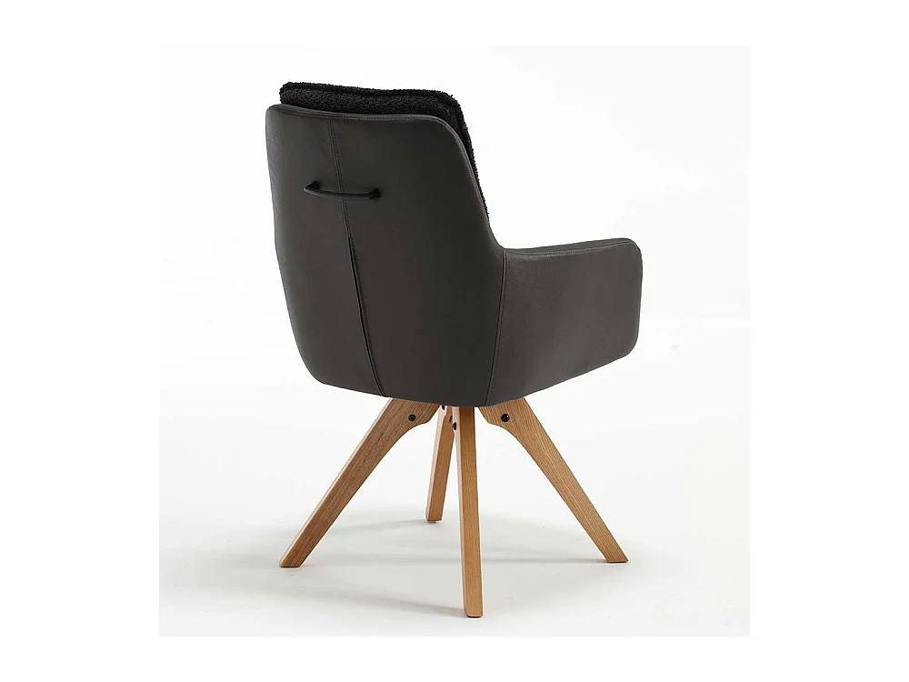 Speisezimmer Armlehner in Anthrazit Eichefarben (2er Set)