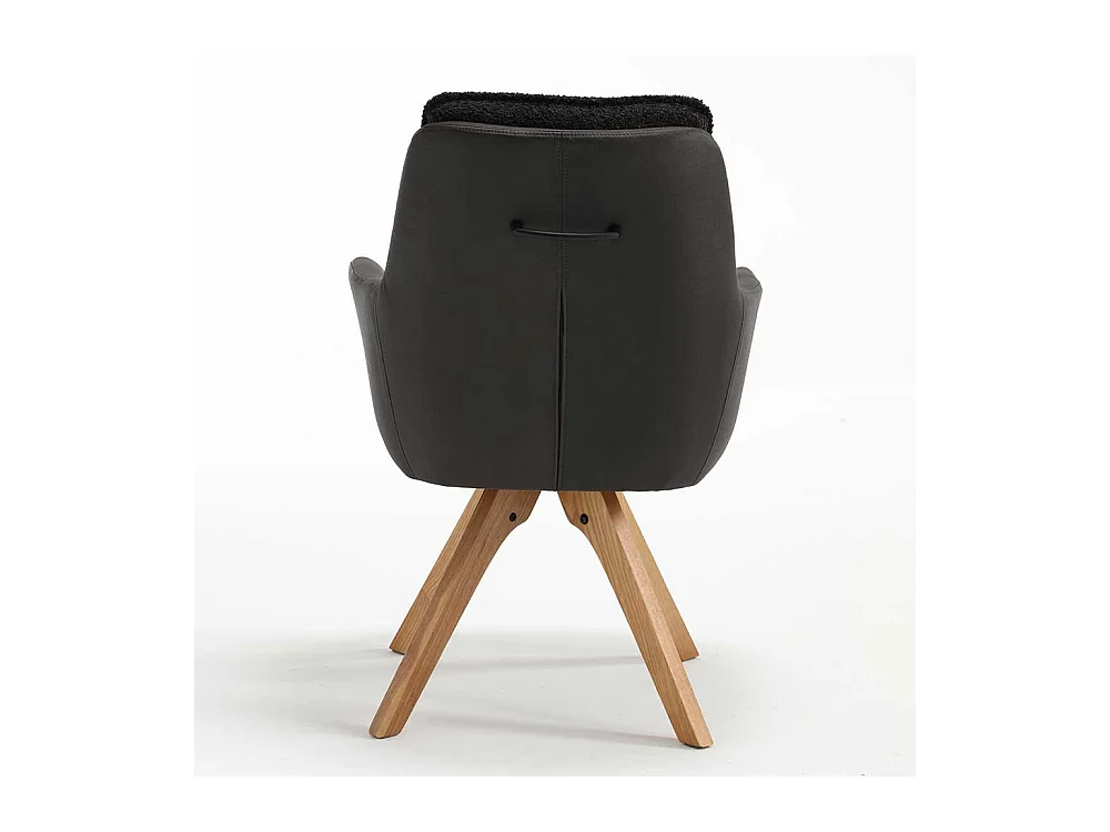 Speisezimmer Armlehner in Anthrazit Eichefarben (2er Set)