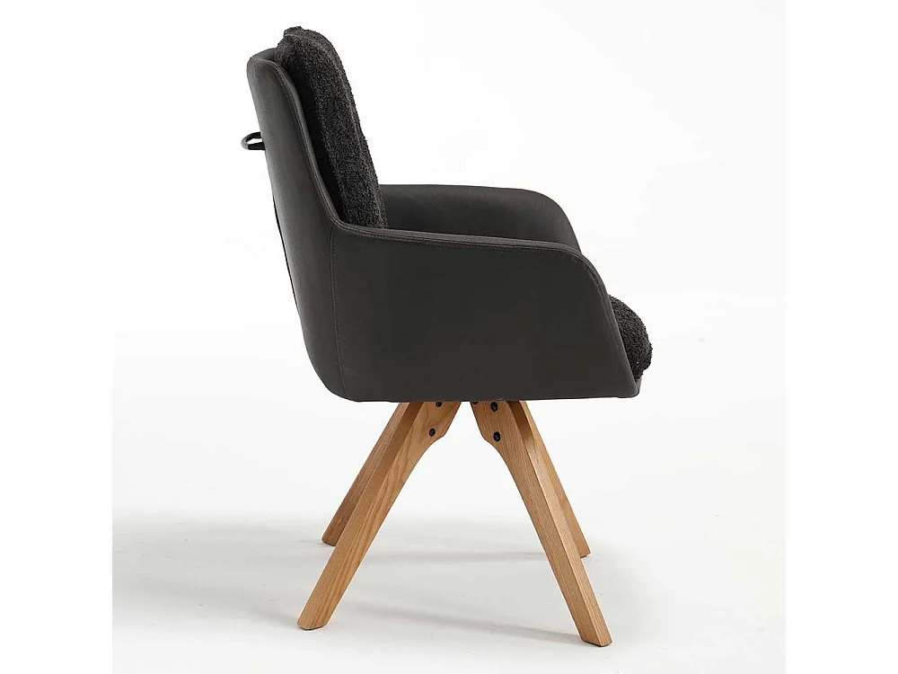 Speisezimmer Armlehner in Anthrazit Eichefarben (2er Set)