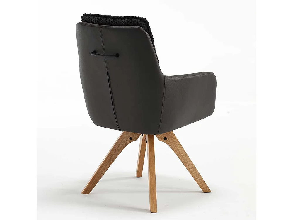 Speisezimmer Armlehner in Anthrazit Eichefarben (2er Set)