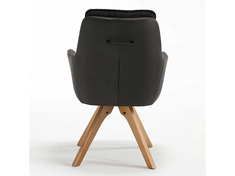 Speisezimmer Armlehner in Anthrazit Eichefarben (2er Set)