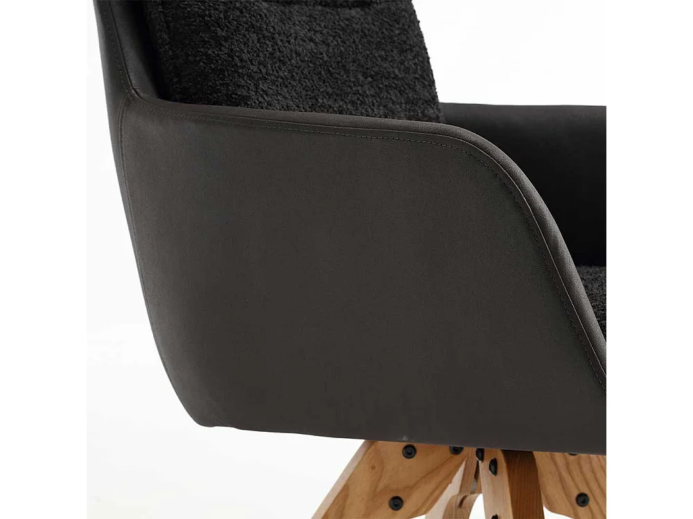 Speisezimmer Armlehner in Anthrazit Eichefarben (2er Set)