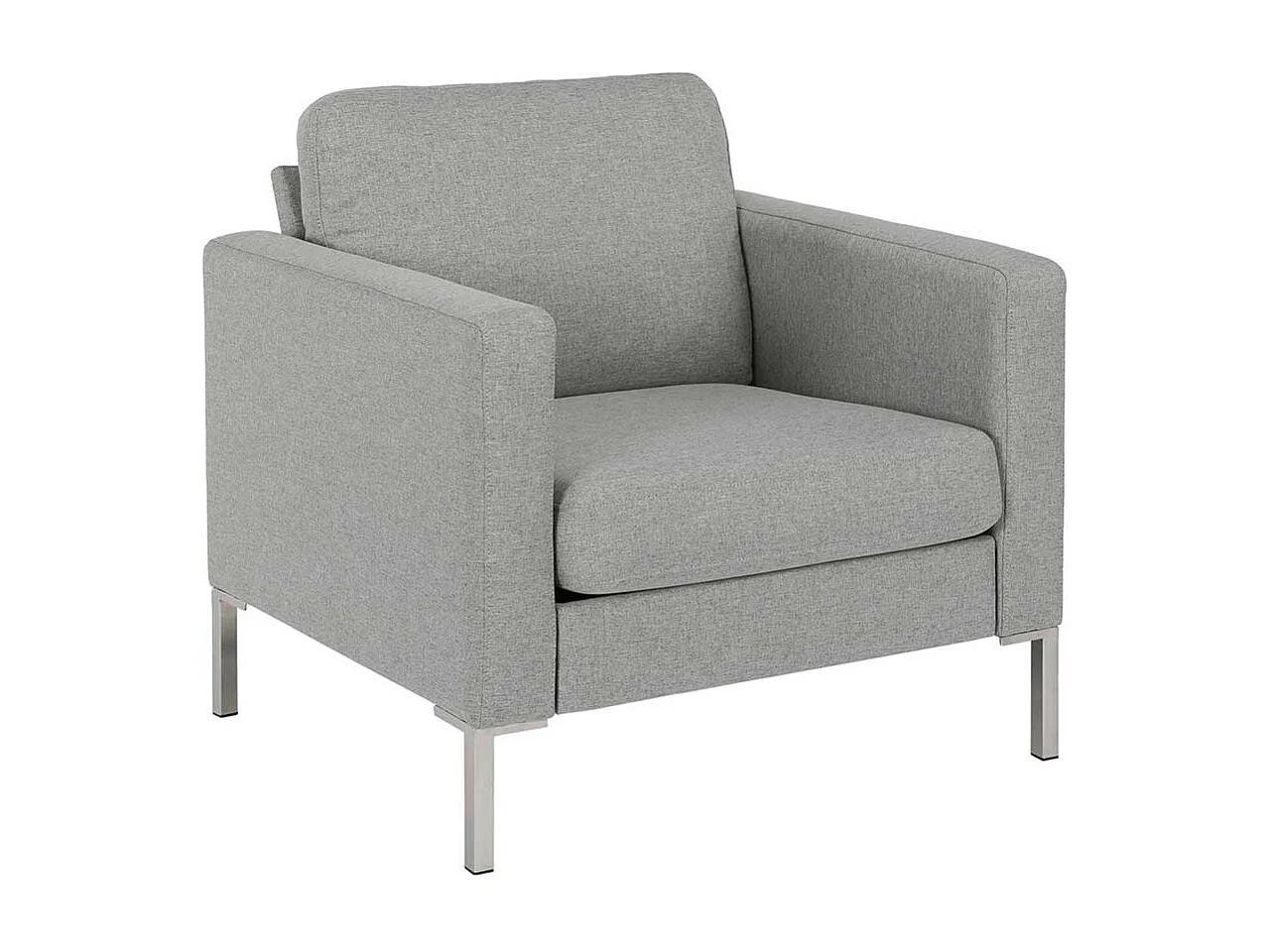 Clubsessel Grau aus Webstoff Vierfußgestell aus Metall