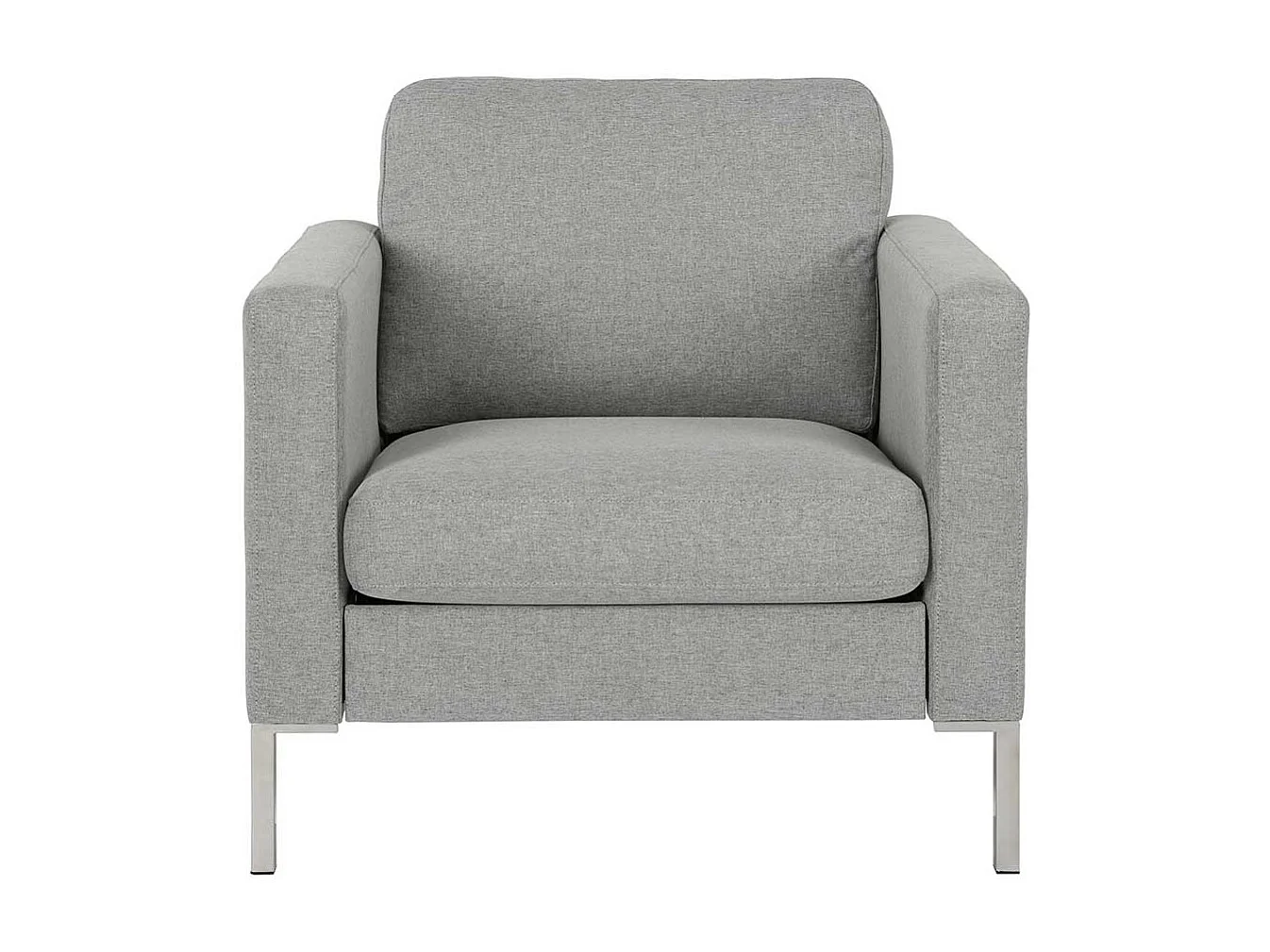 Clubsessel Grau aus Webstoff Vierfußgestell aus Metall