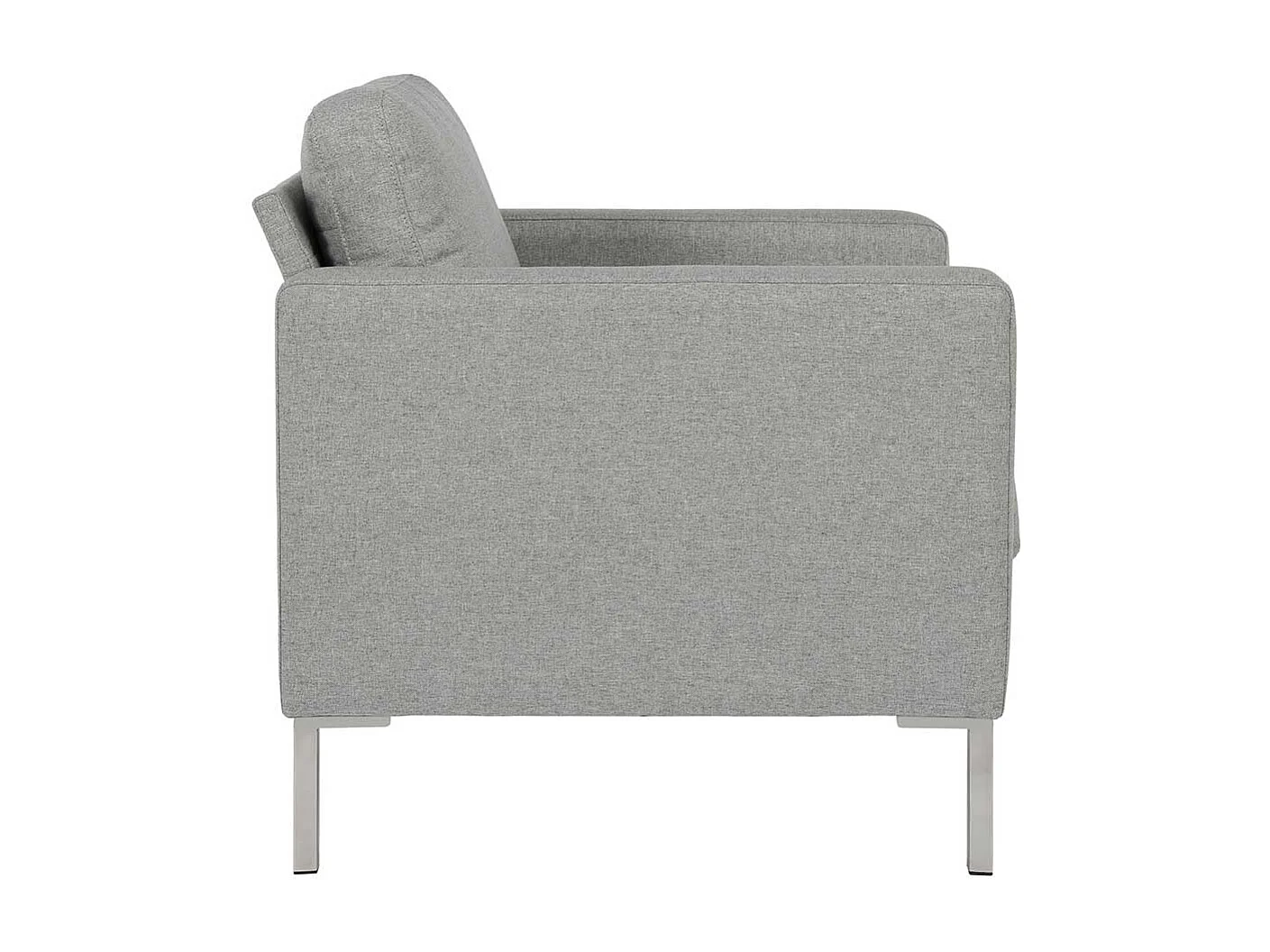 Clubsessel Grau aus Webstoff Vierfußgestell aus Metall