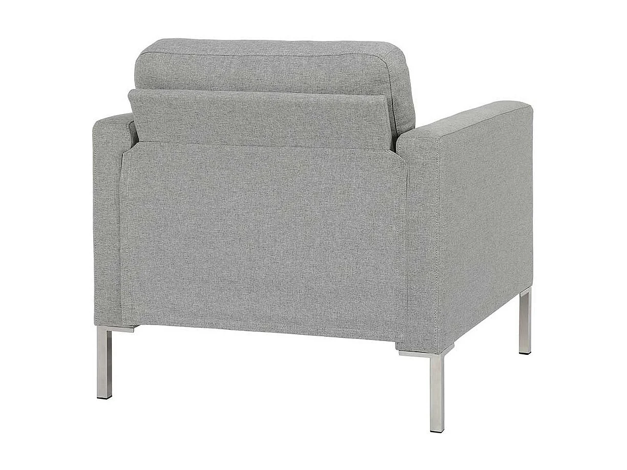 Clubsessel Grau aus Webstoff Vierfußgestell aus Metall