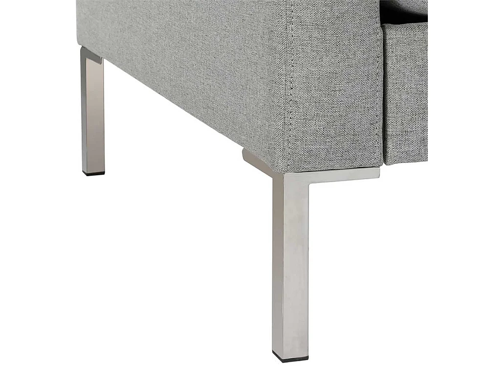 Clubsessel Grau aus Webstoff Vierfußgestell aus Metall