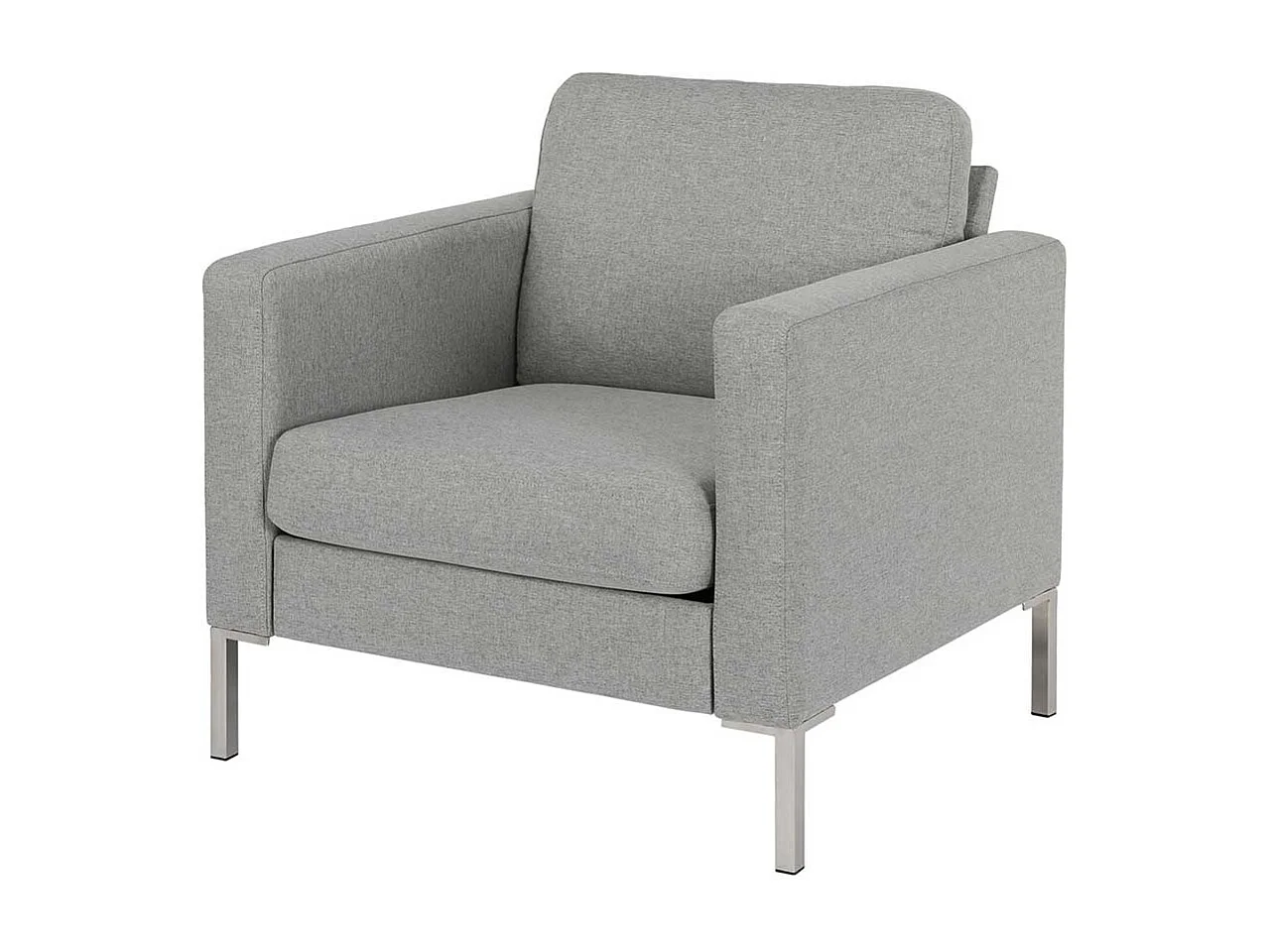 Clubsessel Grau aus Webstoff Vierfußgestell aus Metall