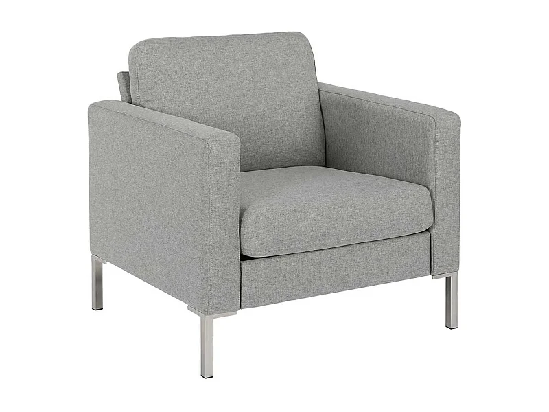 Clubsessel Grau aus Webstoff Vierfußgestell aus Metall