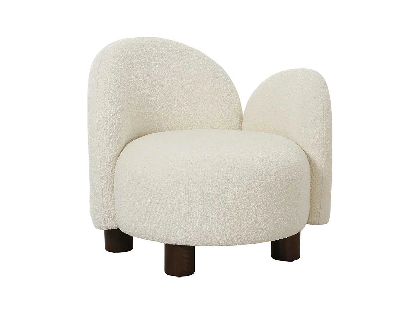 Designer Sessel Polstersessel aus Boucle Stoff in Weiß