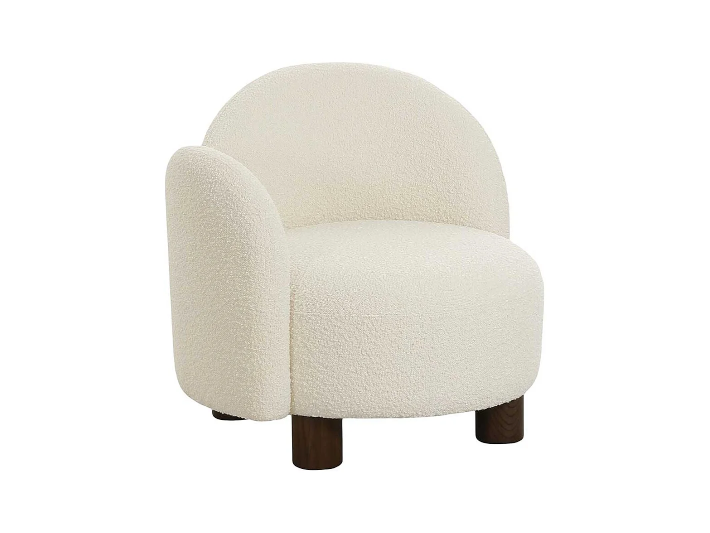 Designer Sessel Polstersessel aus Boucle Stoff in Weiß