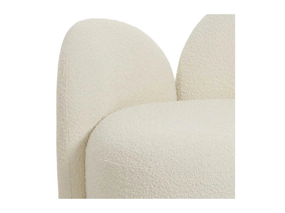 Designer Sessel Polstersessel aus Boucle Stoff in Weiß