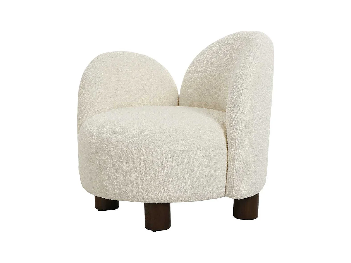 Designer Sessel Polstersessel aus Boucle Stoff in Weiß