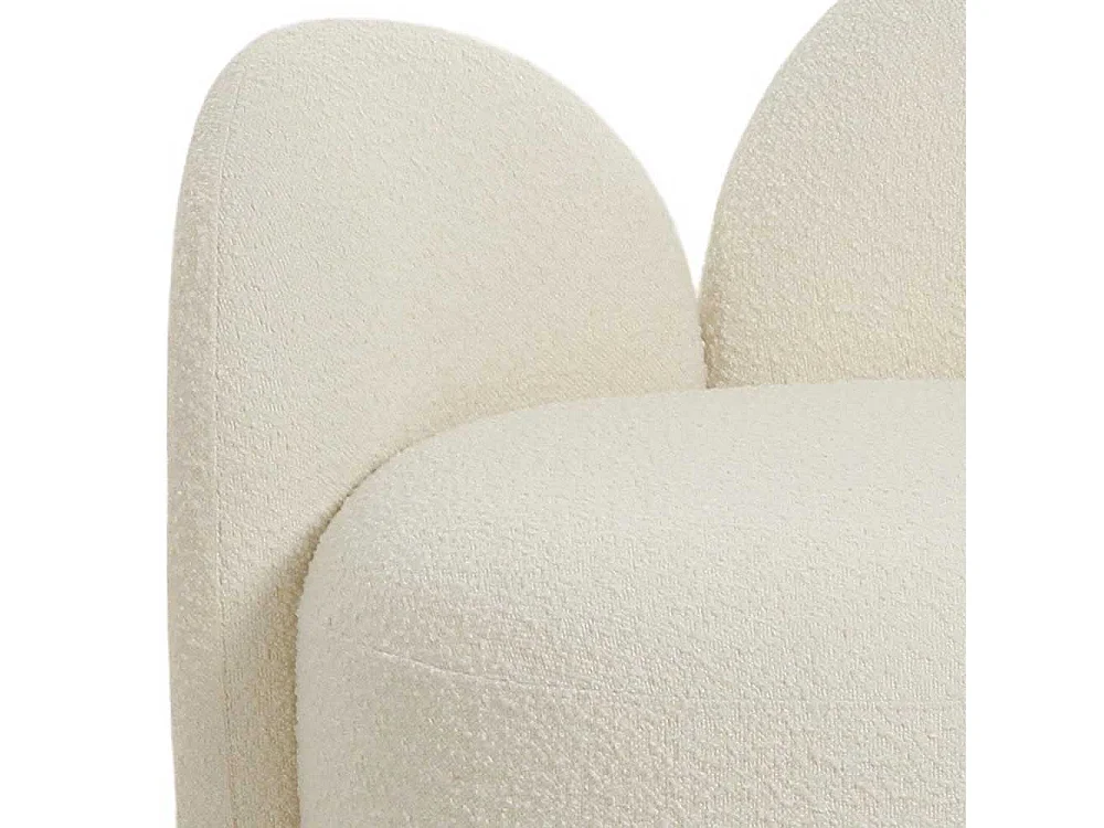 Designer Sessel Polstersessel aus Boucle Stoff in Weiß