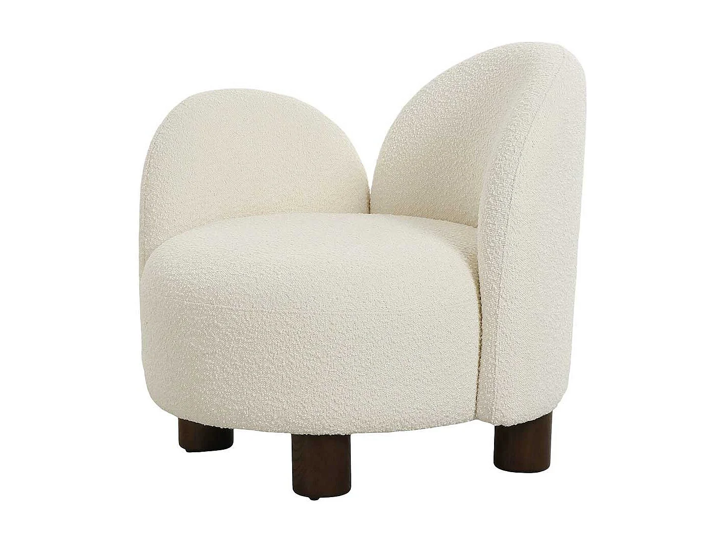 Designer Sessel Polstersessel aus Boucle Stoff in Weiß