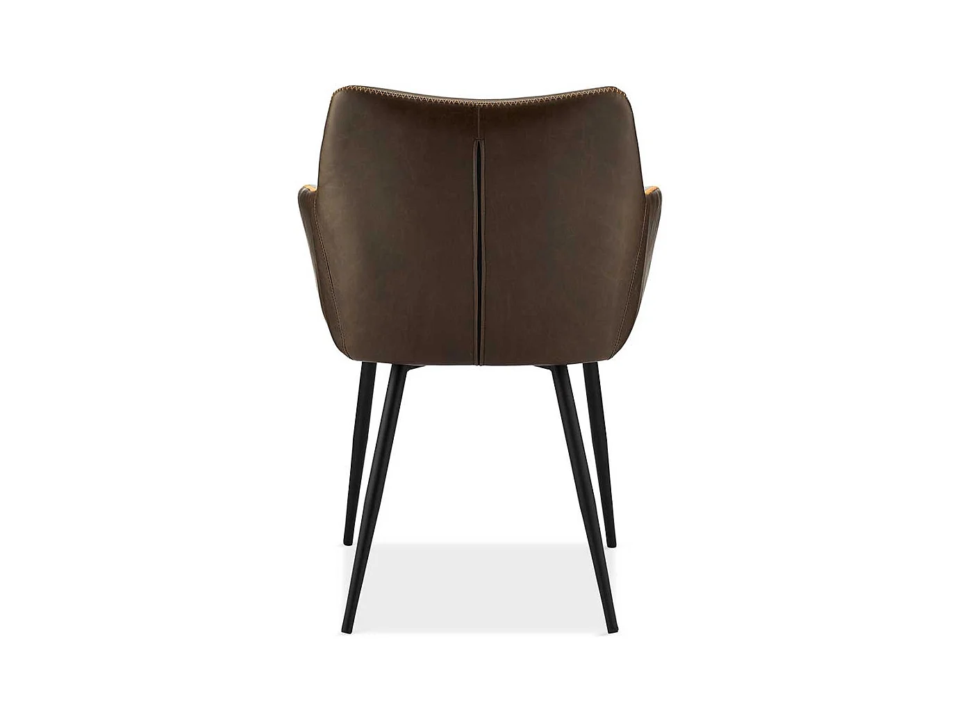 Armlehnenstühle in Dunkelbraun Kunstleder Metallgestell (2er Set)