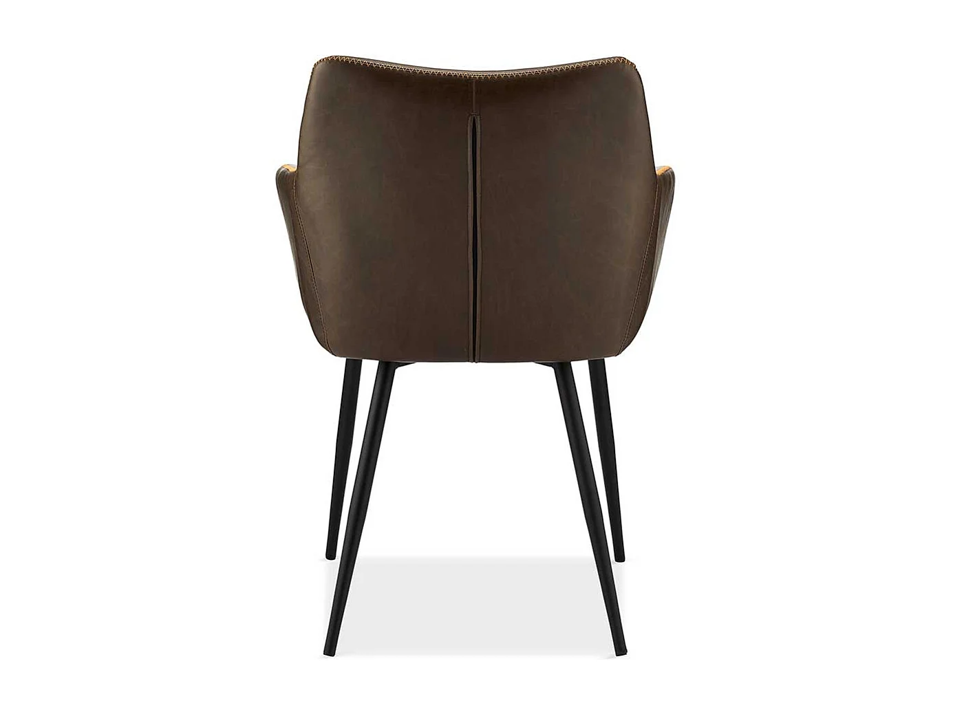 Armlehnenstühle in Dunkelbraun Kunstleder Metallgestell (2er Set)