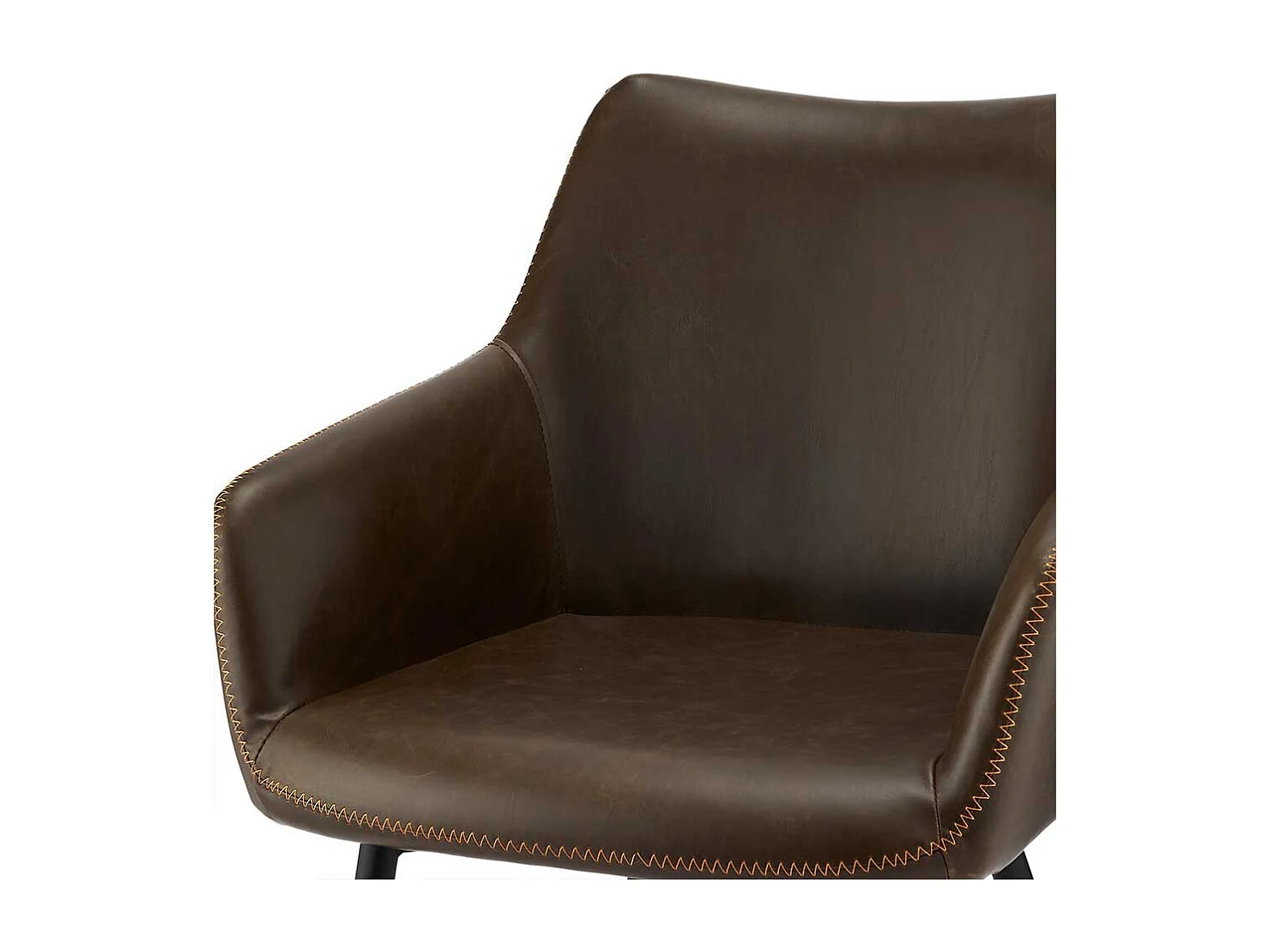 Armlehnenstühle in Dunkelbraun Kunstleder Metallgestell (2er Set)