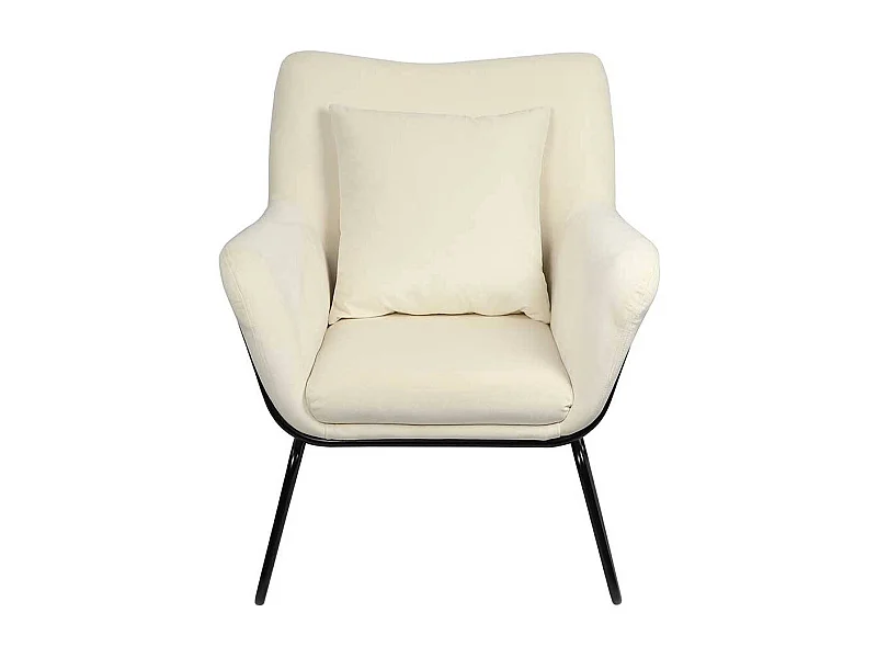 Kleiner Wohnzimmersessel in Beige Samt